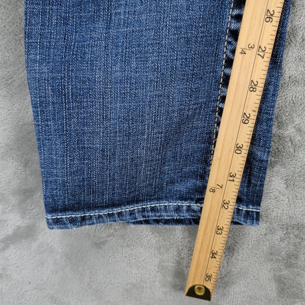 BKE Nolan Straight Jeans Size 34X33 (Act 36x33) Stretch Thick Stitch Whiskered - Picture 5 of 8